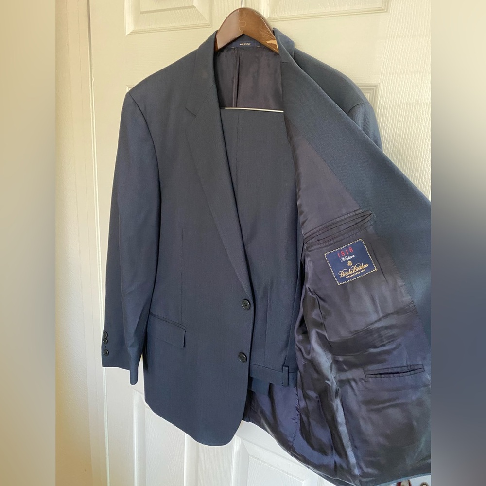 Brooks Brothers Men’s Wool Suit- 1818 - Navy (Jacket and Pants)